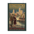 Providence Rhode Island Travel Poster — New Haven Railroad Art Deco Lovecraft Print