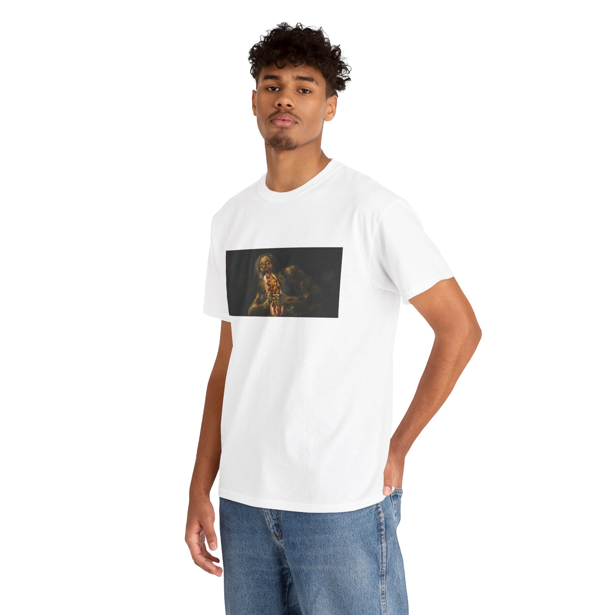 Saturn Devouring a Chili Dog T-Shirt — Goya Art Parody Graphic Tee
