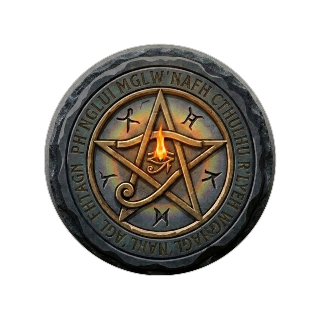Elder Sign Outdoor Sticker — Lovecraft Weatherproof Round Decal
