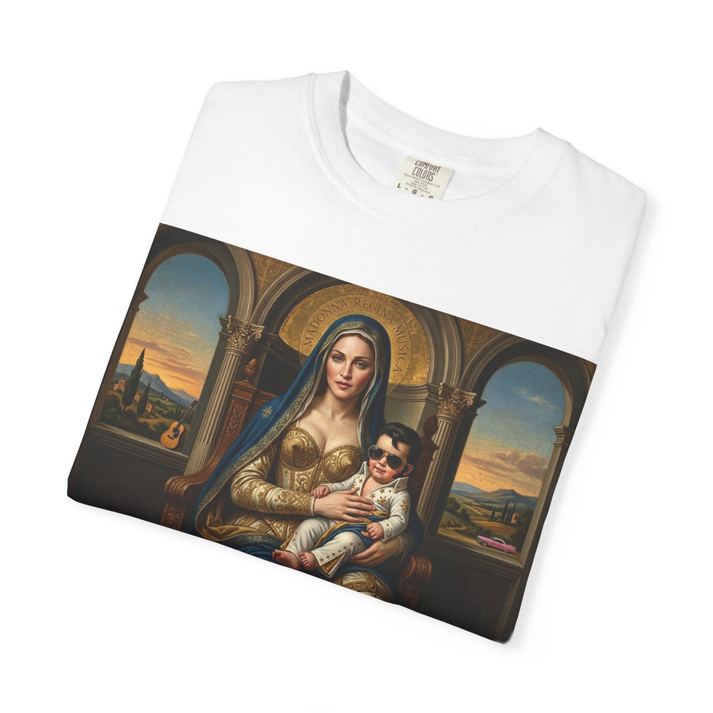 Pop Icon Madonna and Child T-Shirt — Classic Art Meets Pop Culture Parody Tee