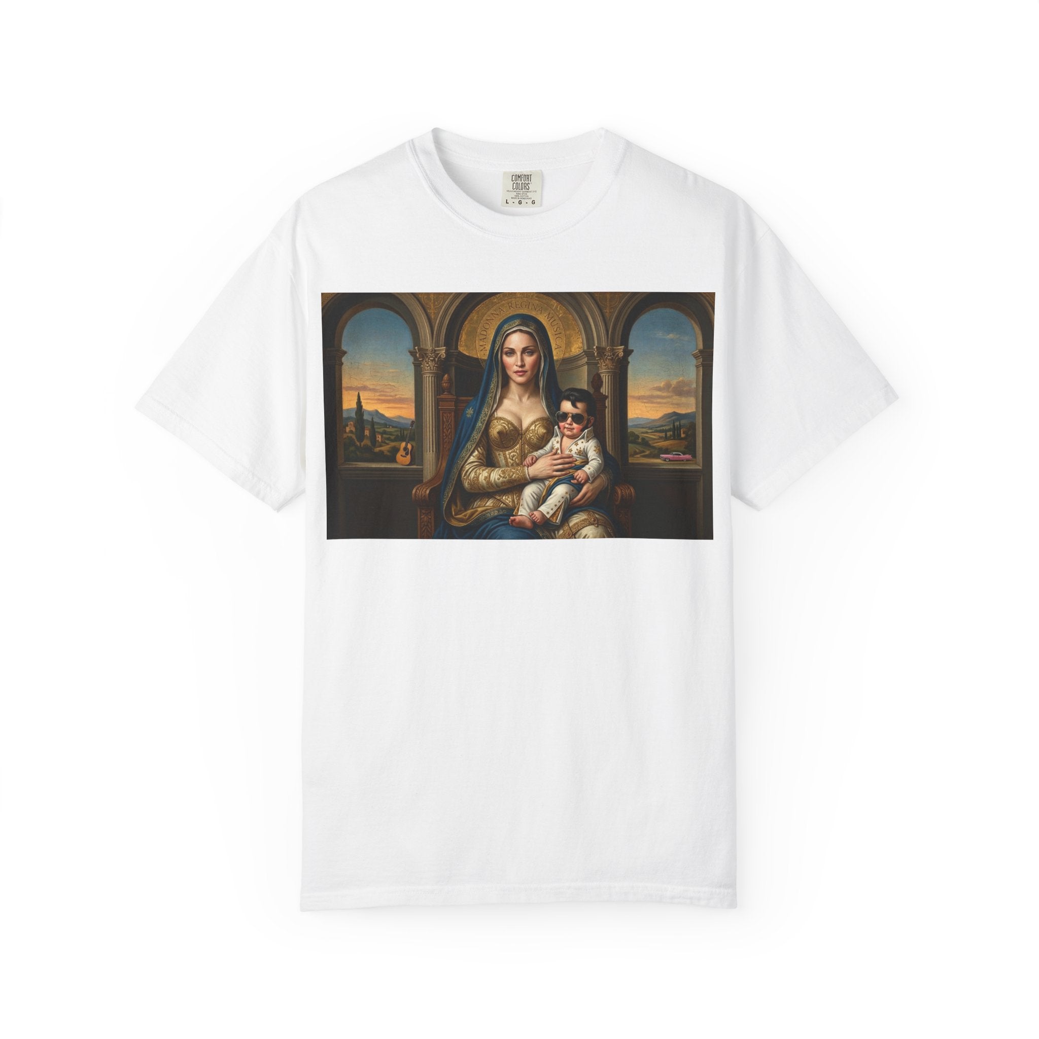 Pop Icon Madonna and Child T-Shirt — Classic Art Meets Pop Culture Parody Tee