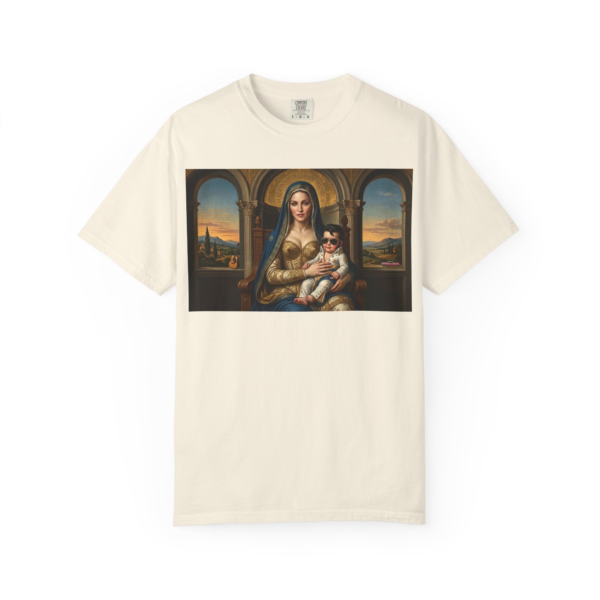 Pop Icon Madonna and Child T-Shirt — Classic Art Meets Pop Culture Parody Tee