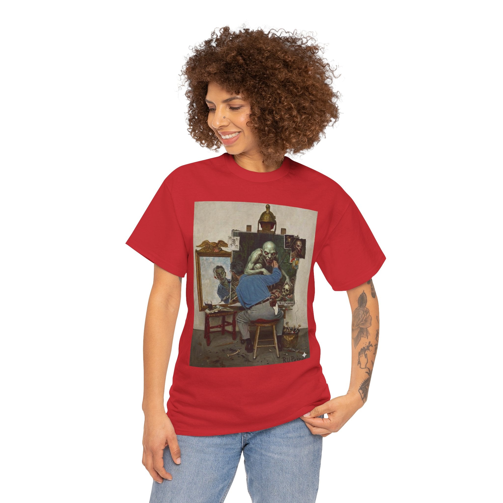 Richard Upton Pickman Self-Portrait T-Shirt — HP Lovecraft Illustration Graphic Tee
