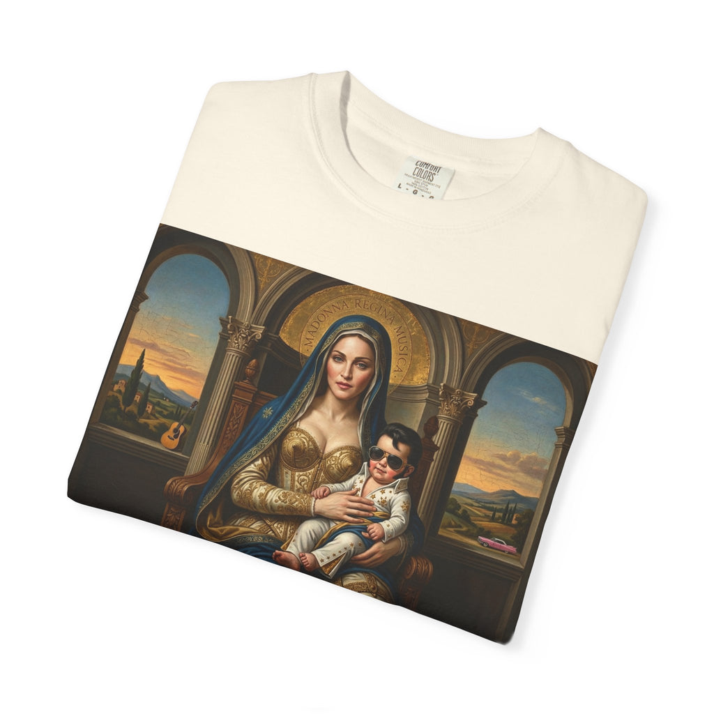 Pop Icon Madonna and Child T-Shirt — Classic Art Meets Pop Culture Parody Tee