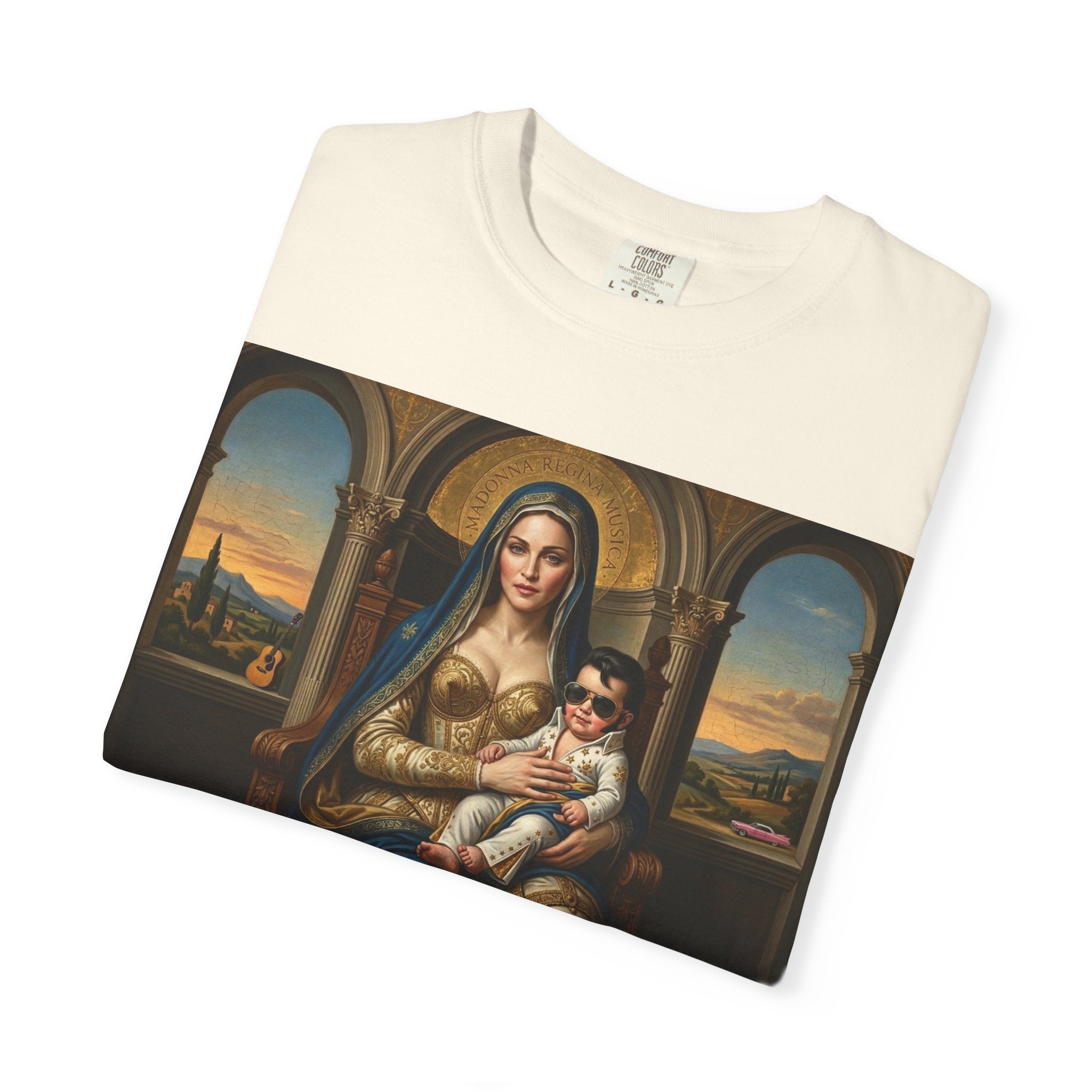 Pop Icon Madonna and Child T-Shirt — Classic Art Meets Pop Culture Parody Tee