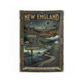 New England Travel Poster Wall Tapestry – Vintage Arkham Innsmouth Dunwich Mythos Decor