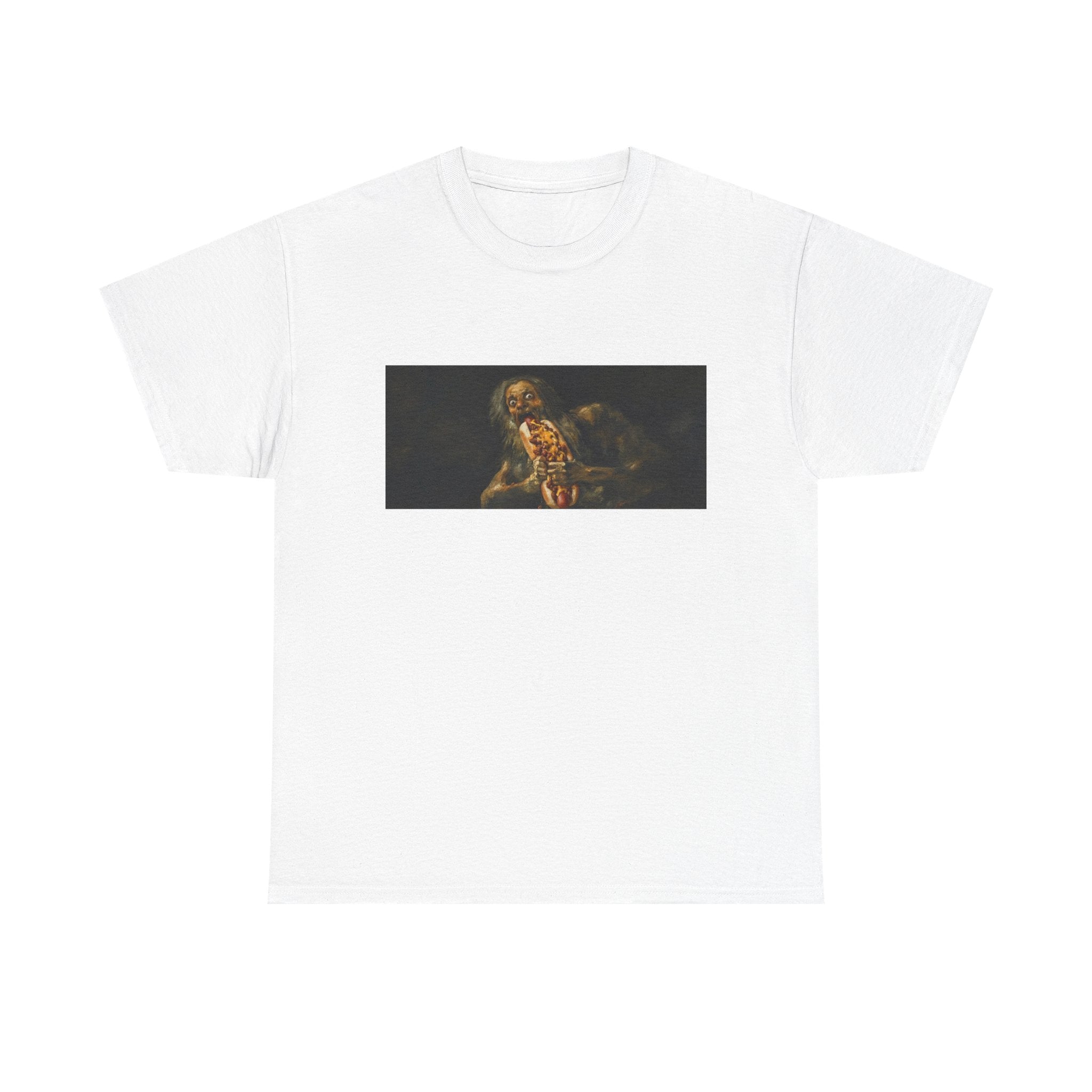 Saturn Devouring a Chili Dog T-Shirt — Goya Art Parody Graphic Tee