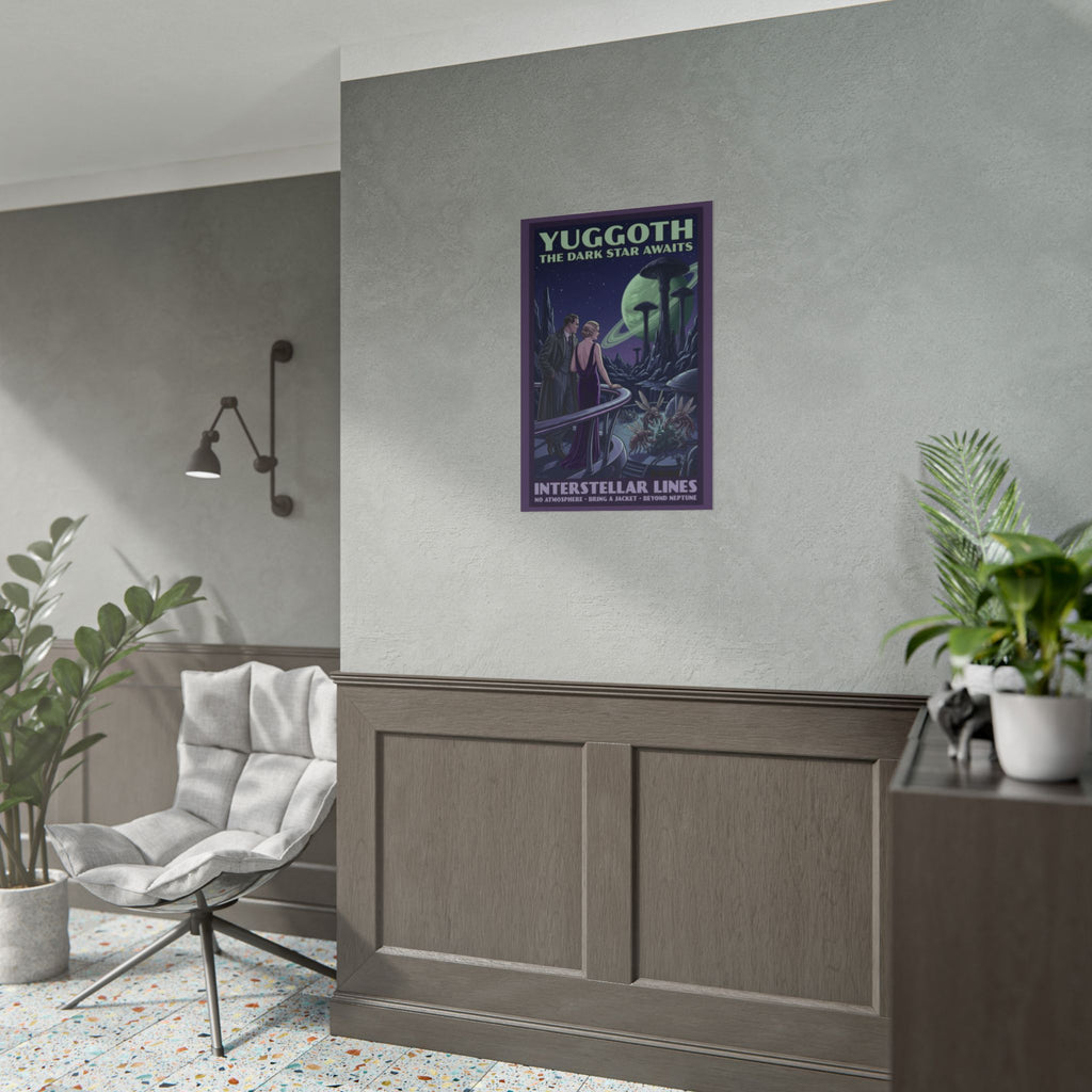 Yuggoth Travel Poster — Interstellar Lines Art Deco Lovecraft Mi-Go Print