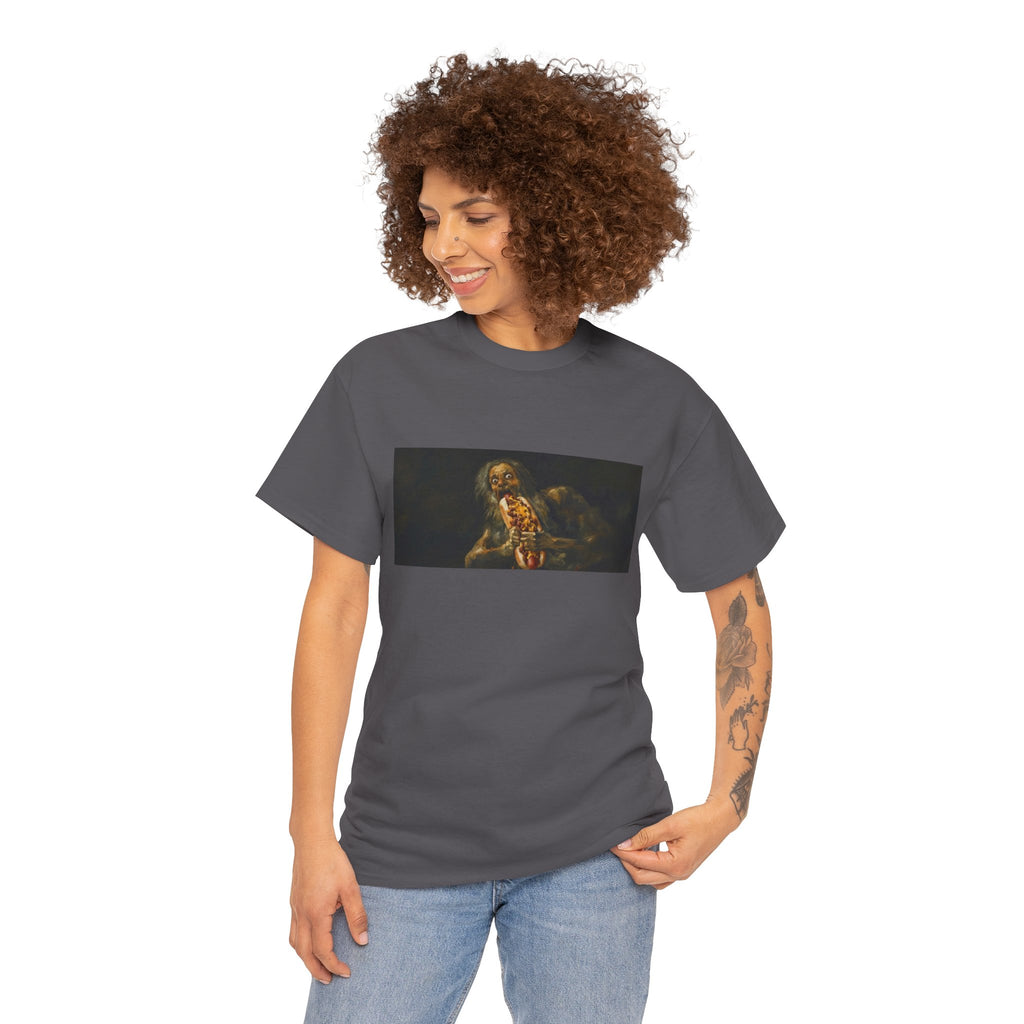 Saturn Devouring a Chili Dog T-Shirt — Goya Art Parody Graphic Tee