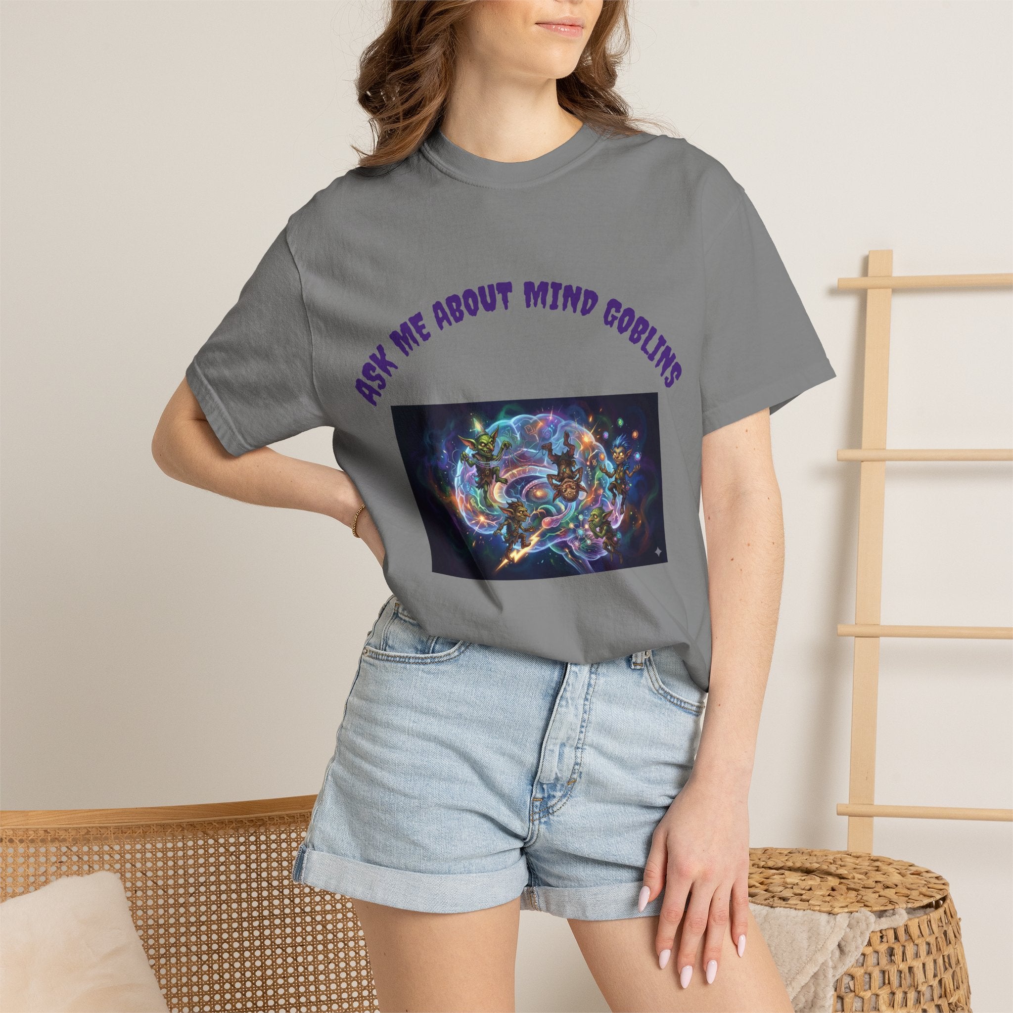 Ask Me About Goblins T-Shirt — Psychedelic Goblin Graphic Tee