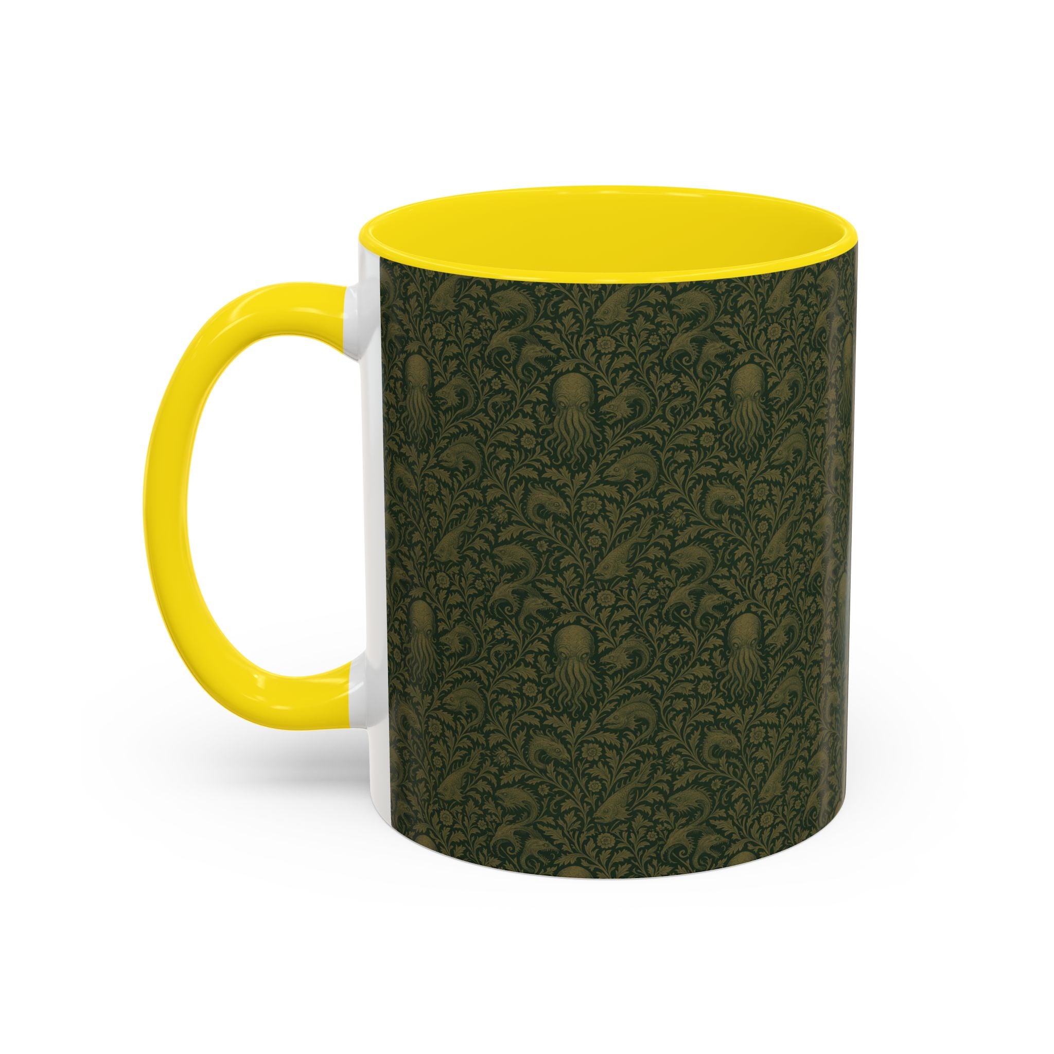 Two-Tone Accent Ceramic Mug — Graphic Print Coffee Cup (11oz & 15oz)