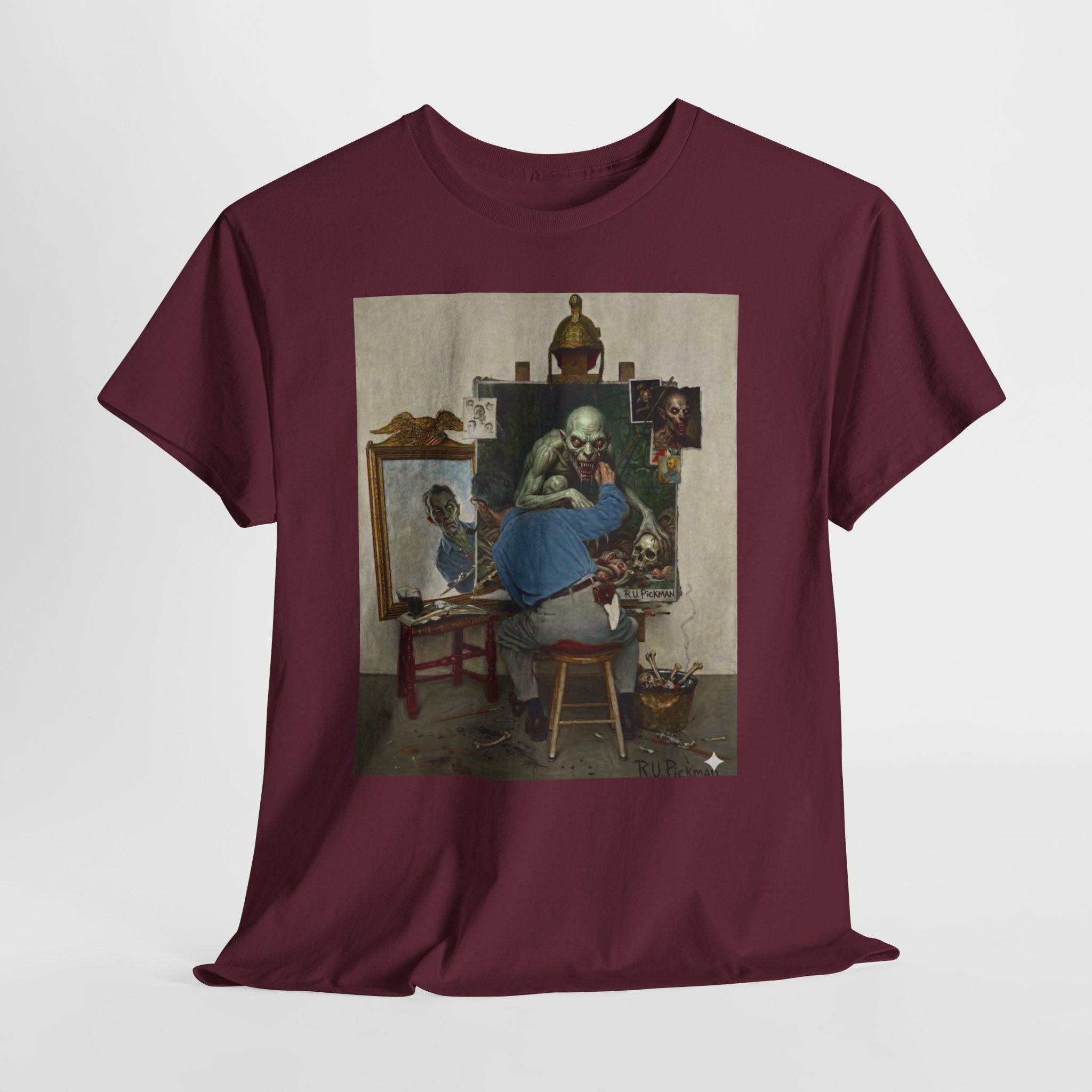 Richard Upton Pickman Self-Portrait T-Shirt — HP Lovecraft Illustration Graphic Tee