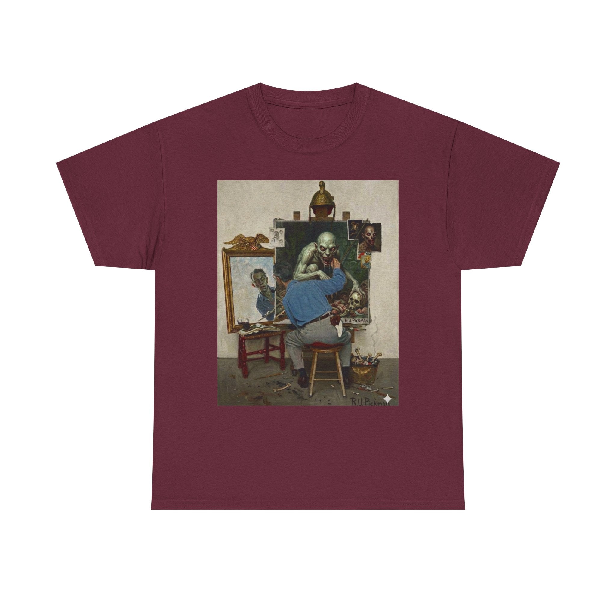 Richard Upton Pickman Self-Portrait T-Shirt — HP Lovecraft Illustration Graphic Tee
