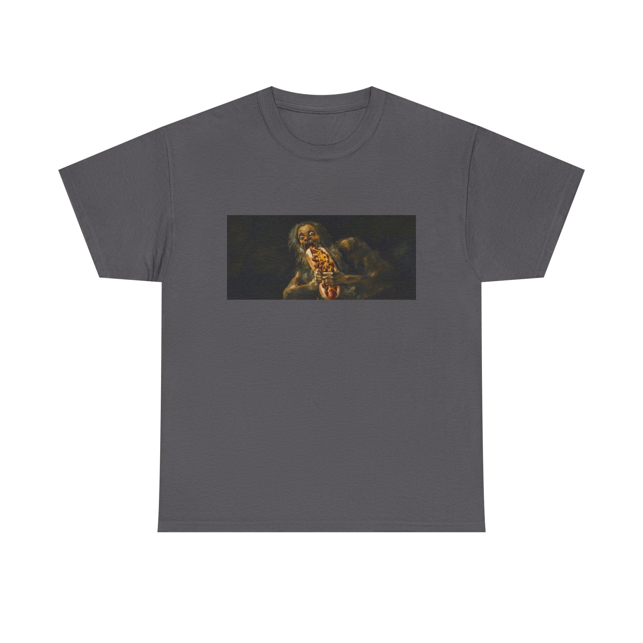 Saturn Devouring a Chili Dog T-Shirt — Goya Art Parody Graphic Tee