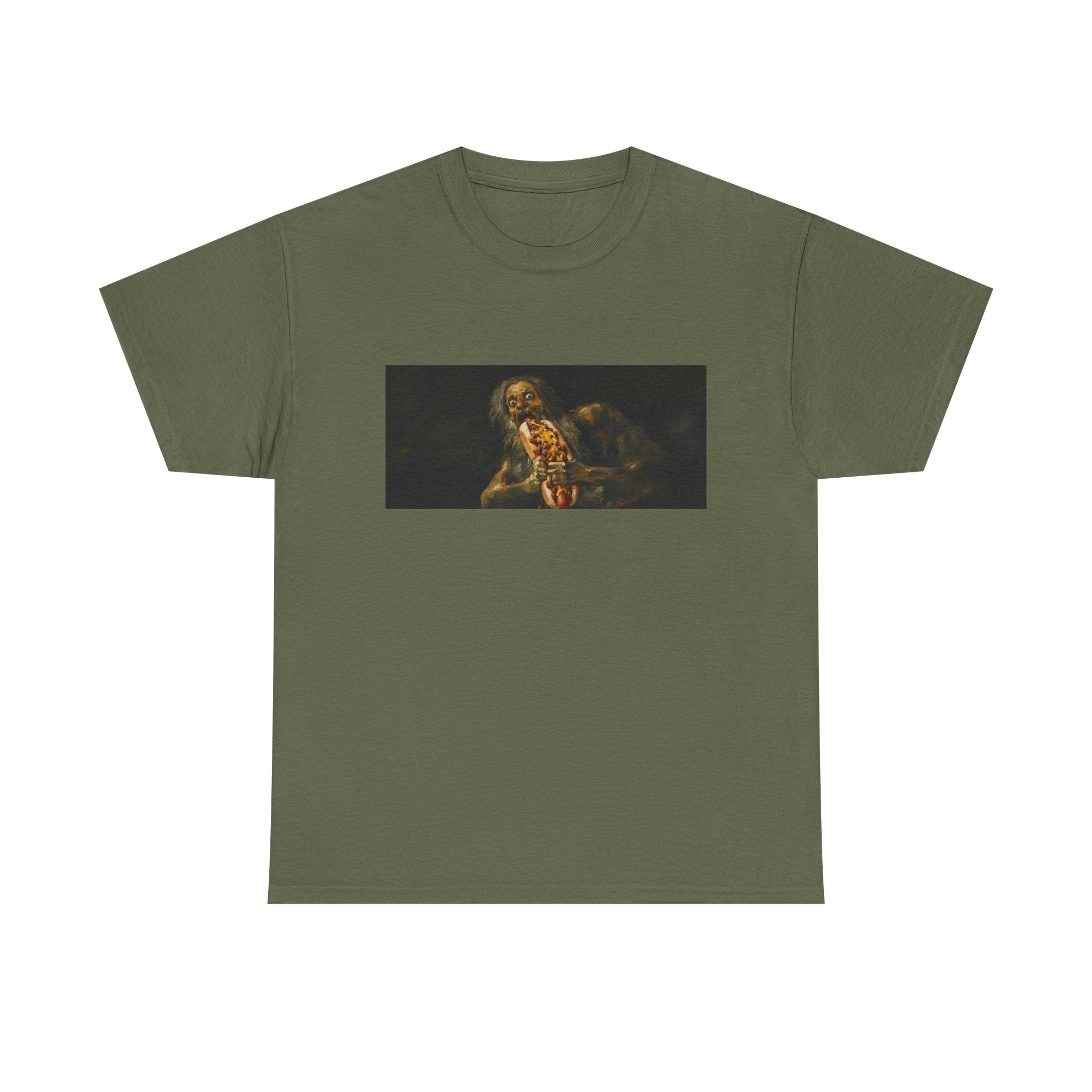 Saturn Devouring a Chili Dog T-Shirt — Goya Art Parody Graphic Tee