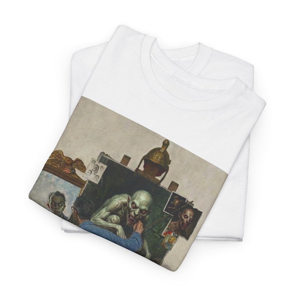 Richard Upton Pickman Self-Portrait T-Shirt — HP Lovecraft Illustration Graphic Tee
