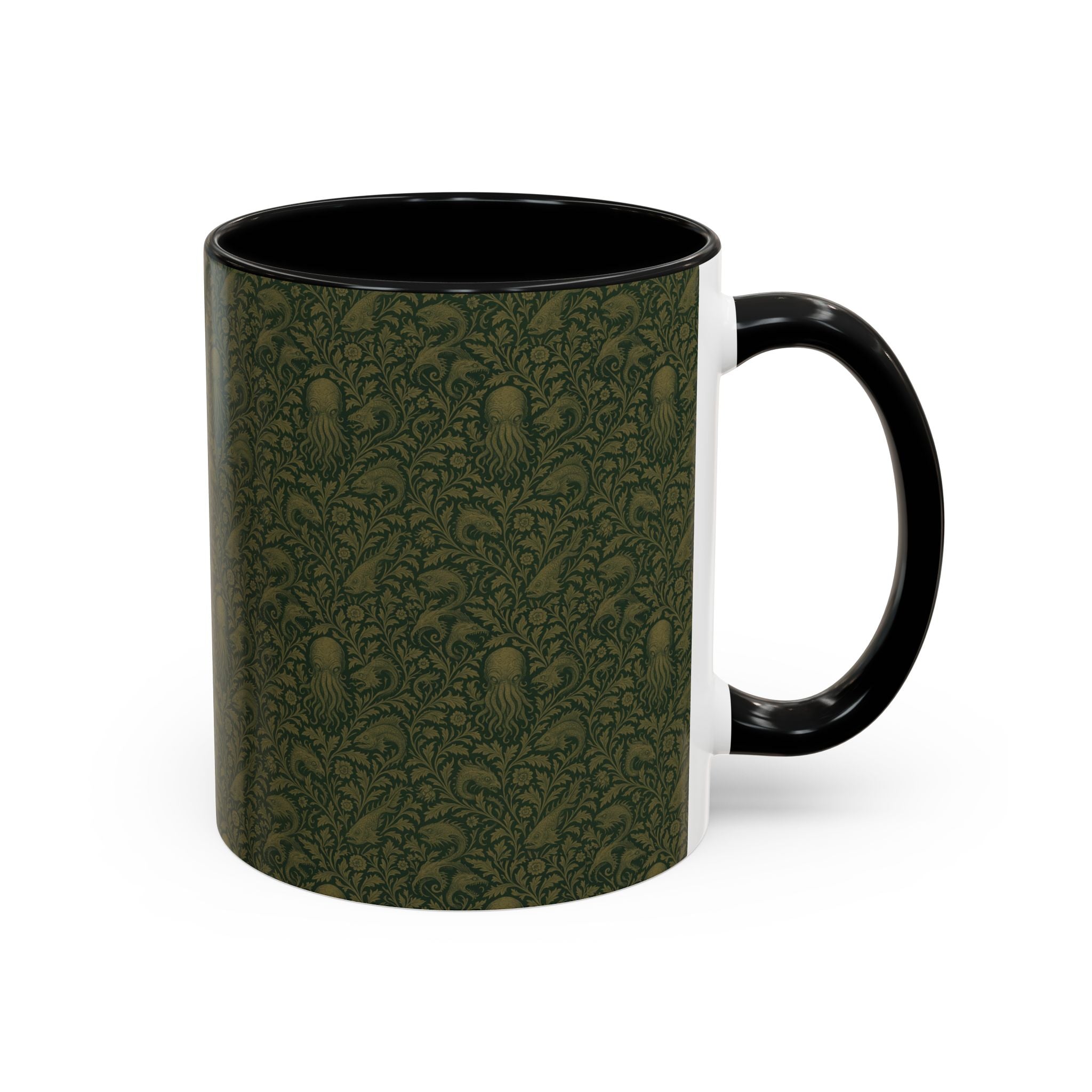 Two-Tone Accent Ceramic Mug — Graphic Print Coffee Cup (11oz & 15oz)