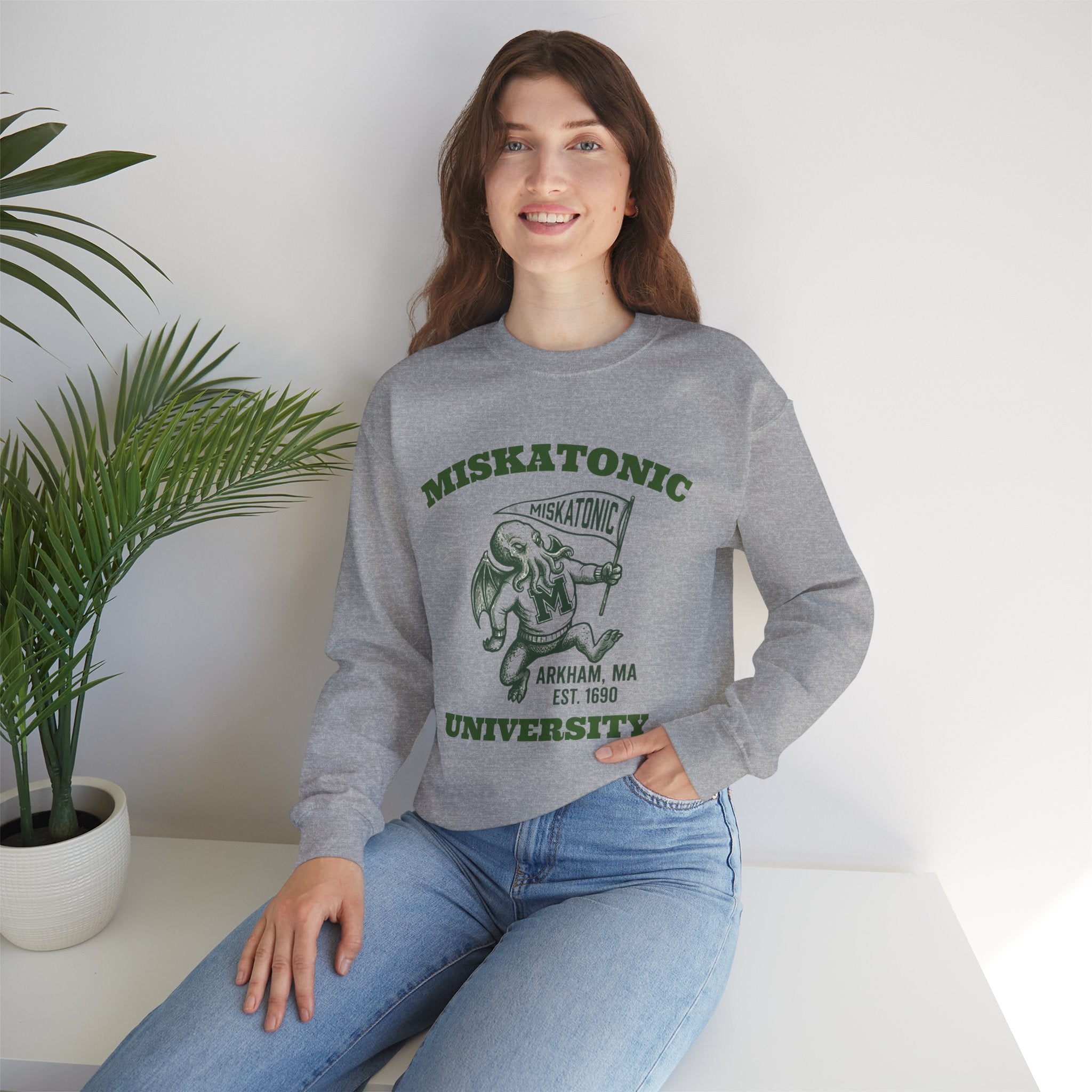 Miskatonic University Crewneck Sweatshirt — Vintage Collegiate Lovecraft