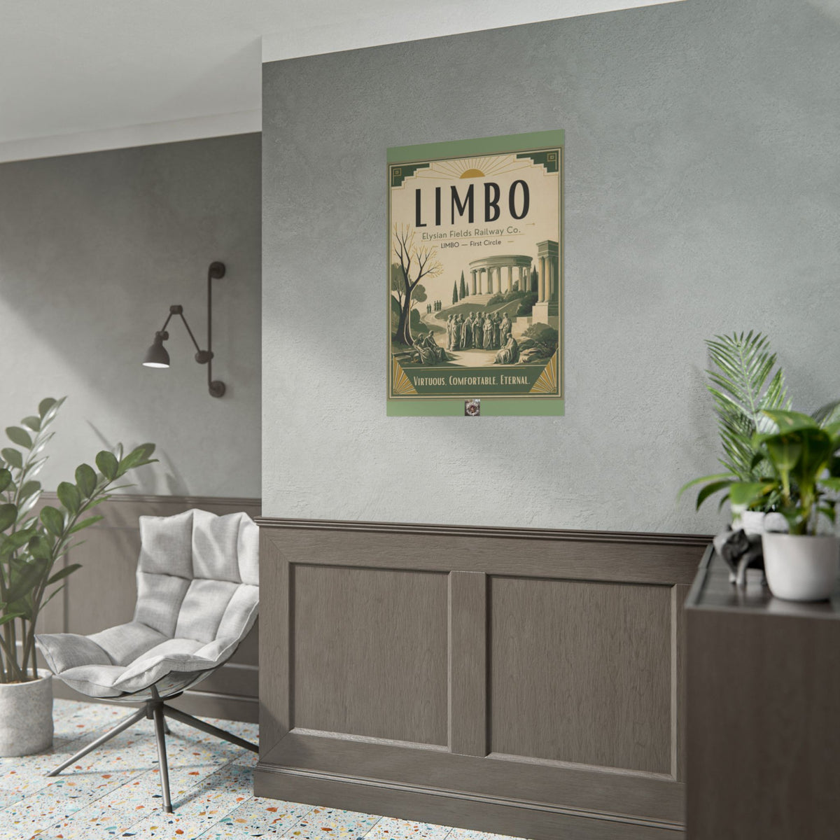 Limbo Travel Poster — Circles of Hell Art Deco Print