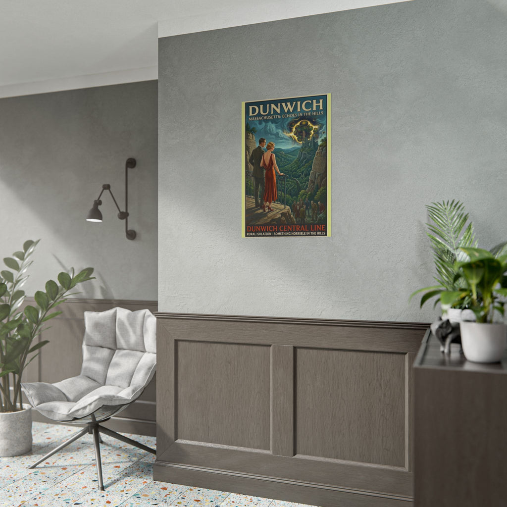 Dunwich Massachusetts Travel Poster — Dunwich Central Line Art Deco Lovecraft Print