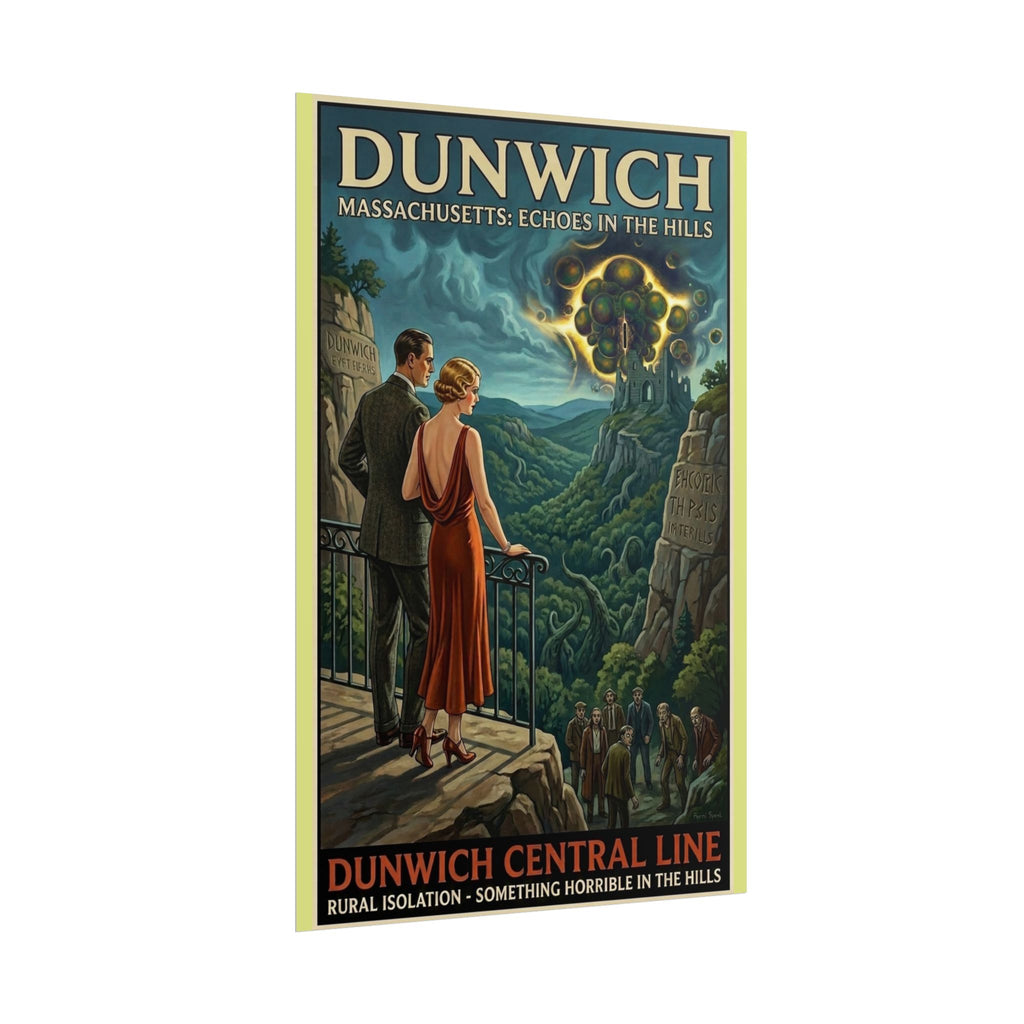 Dunwich Massachusetts Travel Poster — Dunwich Central Line Art Deco Lovecraft Print