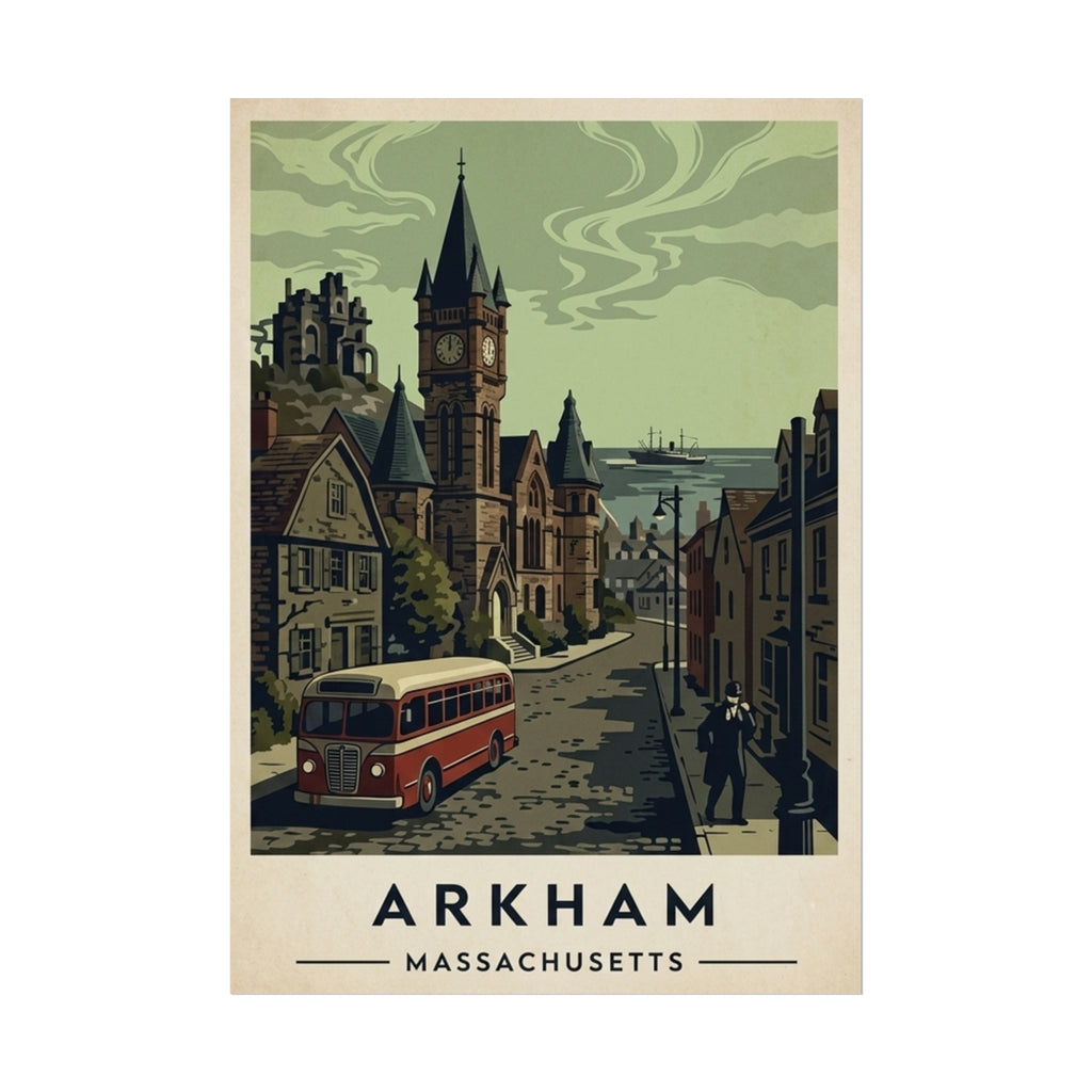 Arkham, Massachusetts Vintage Travel Poster — Fine Art Poster