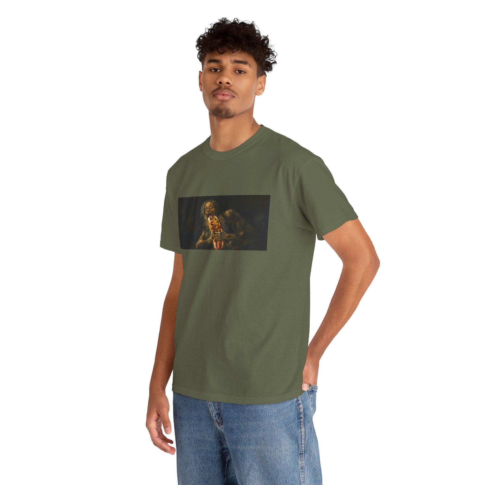 Saturn Devouring a Chili Dog T-Shirt — Goya Art Parody Graphic Tee