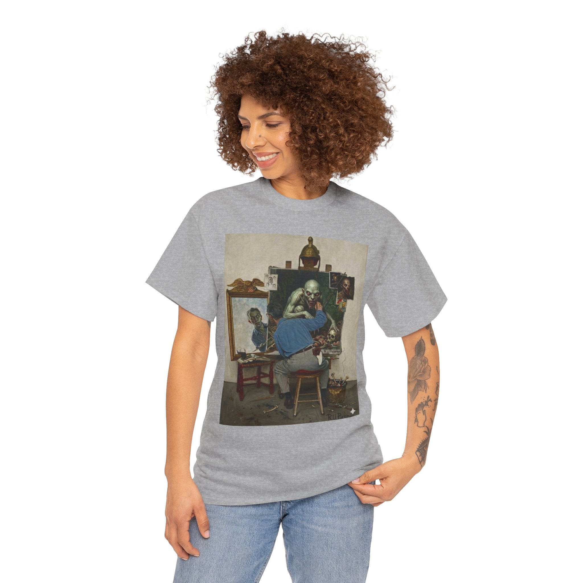 Richard Upton Pickman Self-Portrait T-Shirt — HP Lovecraft Illustration Graphic Tee
