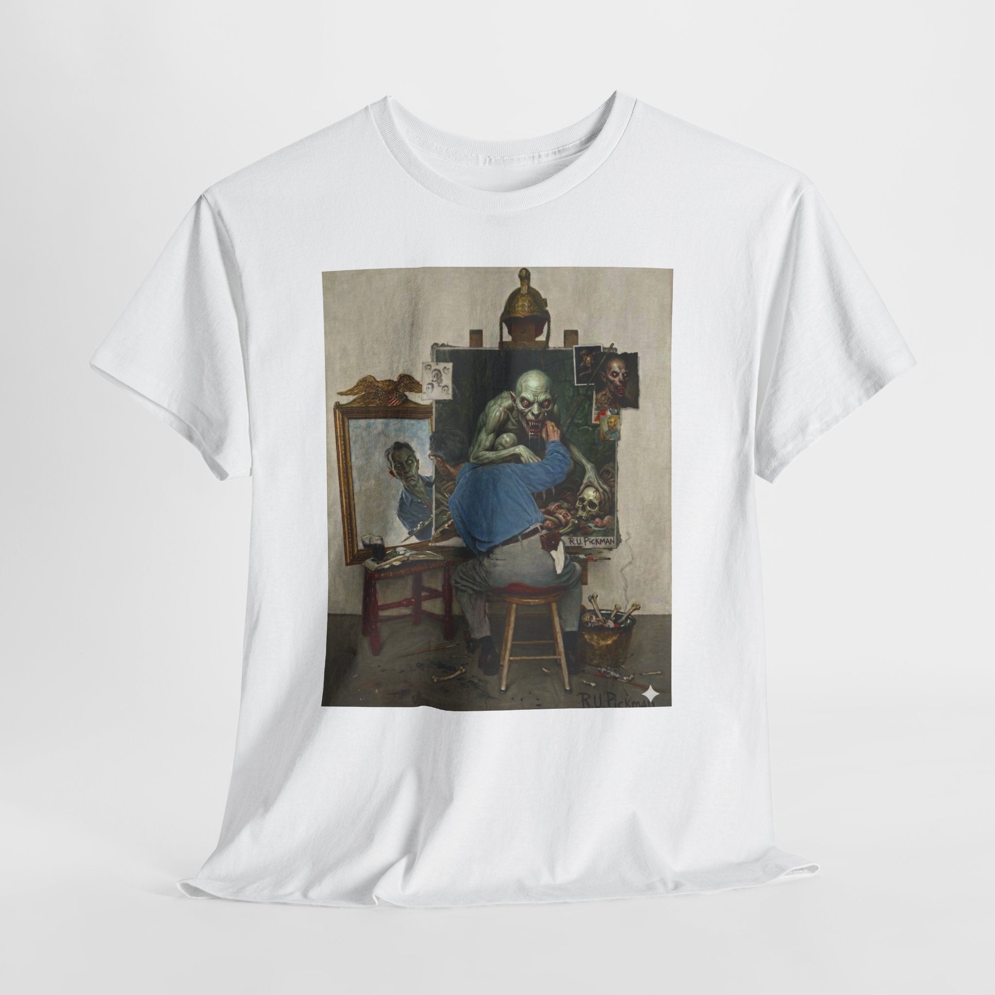 Richard Upton Pickman Self-Portrait T-Shirt — HP Lovecraft Illustration Graphic Tee