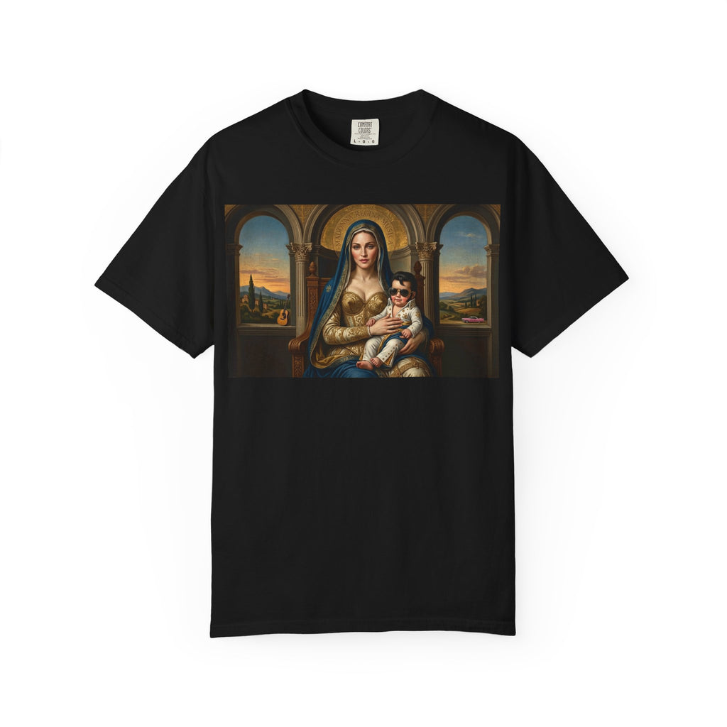 Pop Icon Madonna and Child T-Shirt — Classic Art Meets Pop Culture Parody Tee
