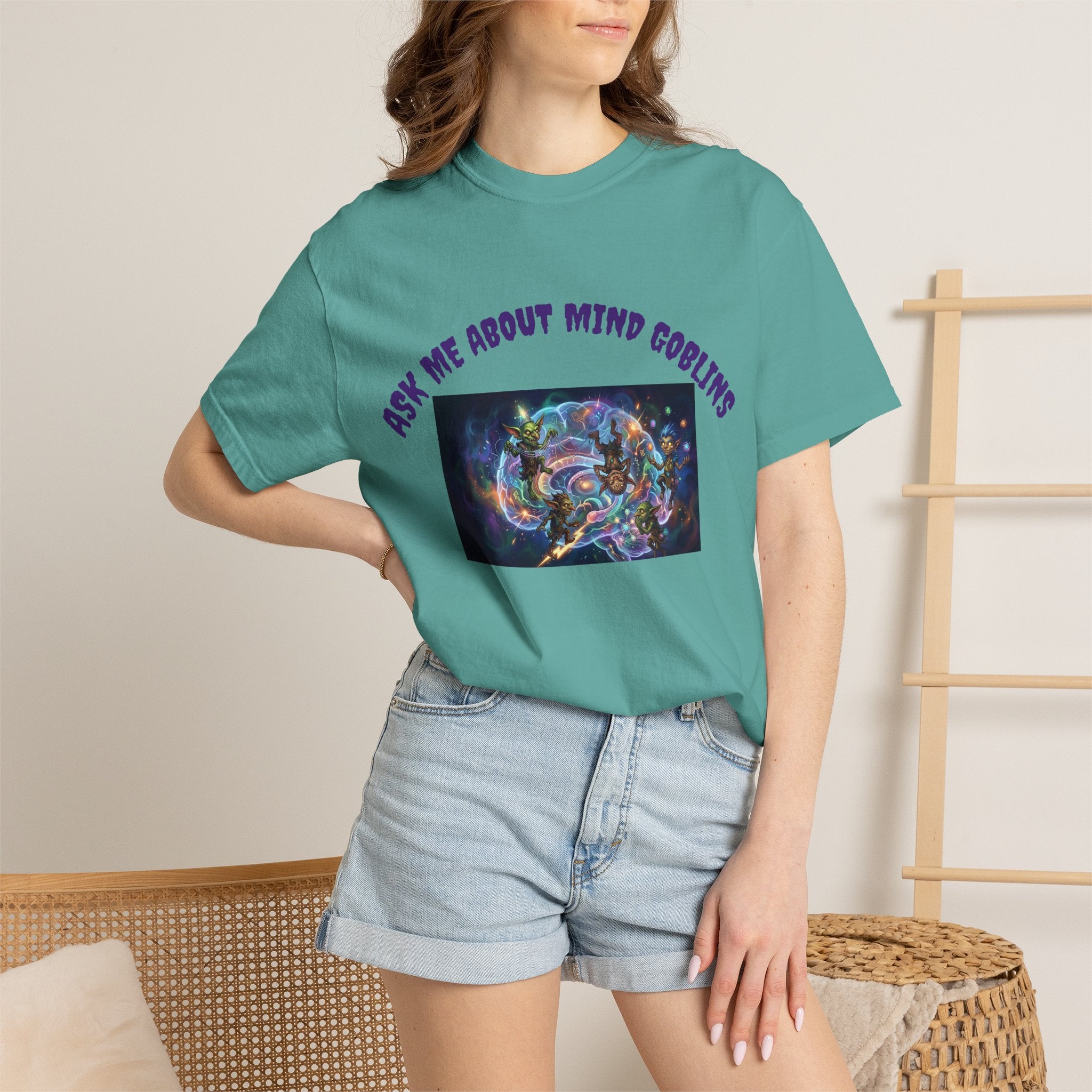 Ask Me About Goblins T-Shirt — Psychedelic Goblin Graphic Tee