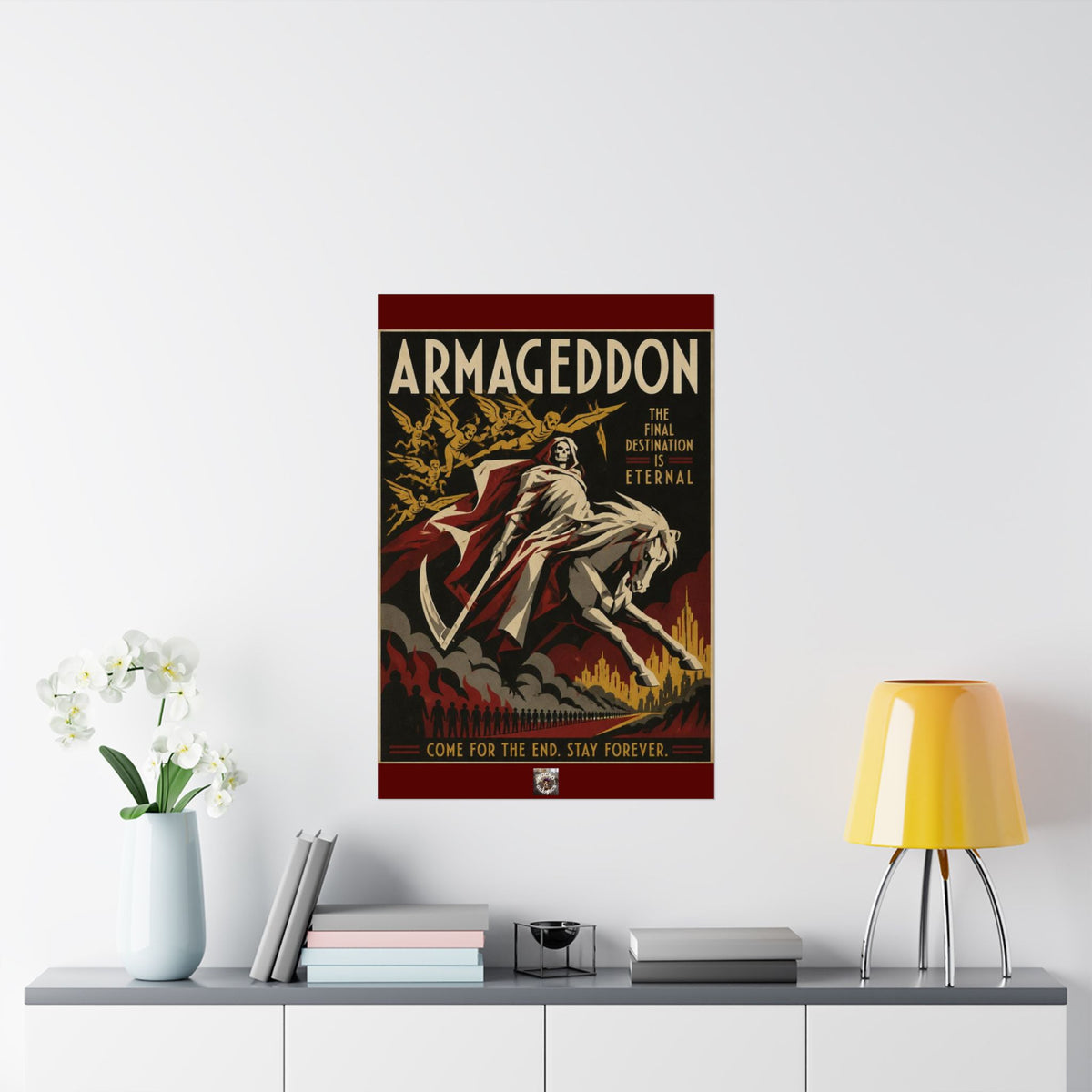 Armageddon — Art Deco Apocalypse Travel Poster Print