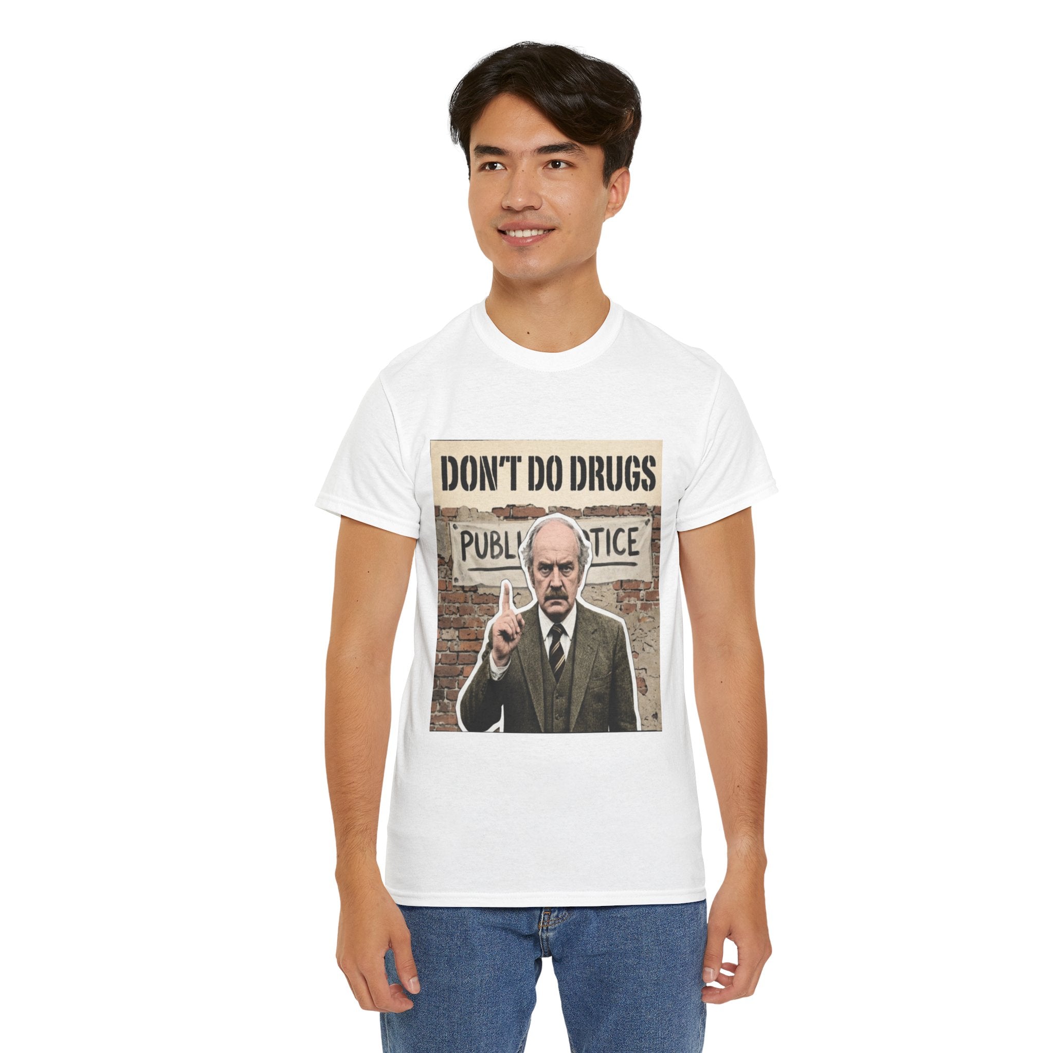 Vintage Anti-Drug PSA T-Shirt — Retro Dark Humor Graphic Tee