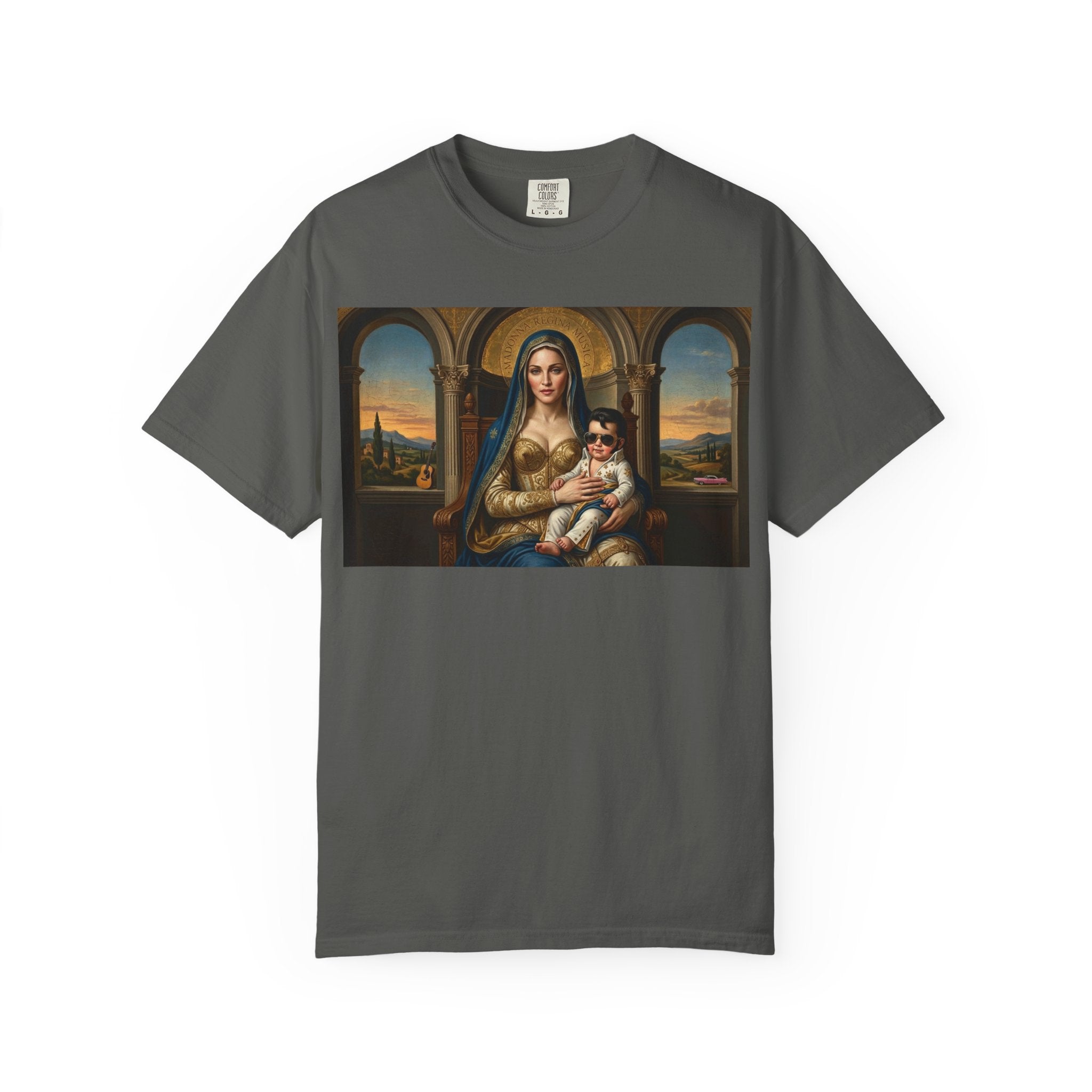 Pop Icon Madonna and Child T-Shirt — Classic Art Meets Pop Culture Parody Tee