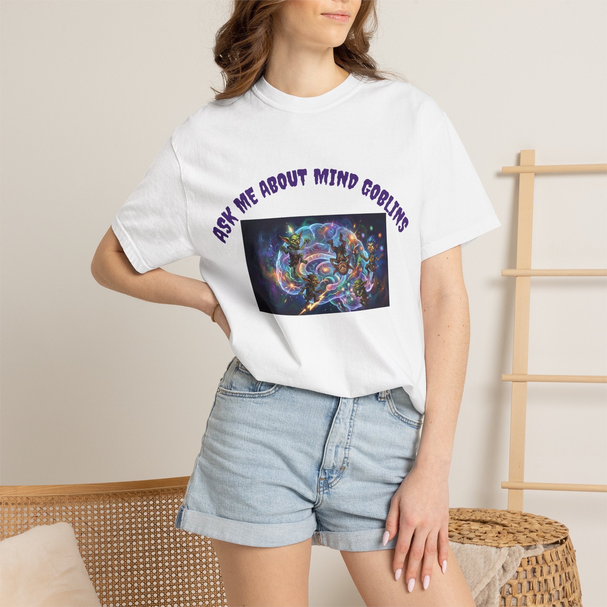 Ask Me About Goblins T-Shirt — Psychedelic Goblin Graphic Tee