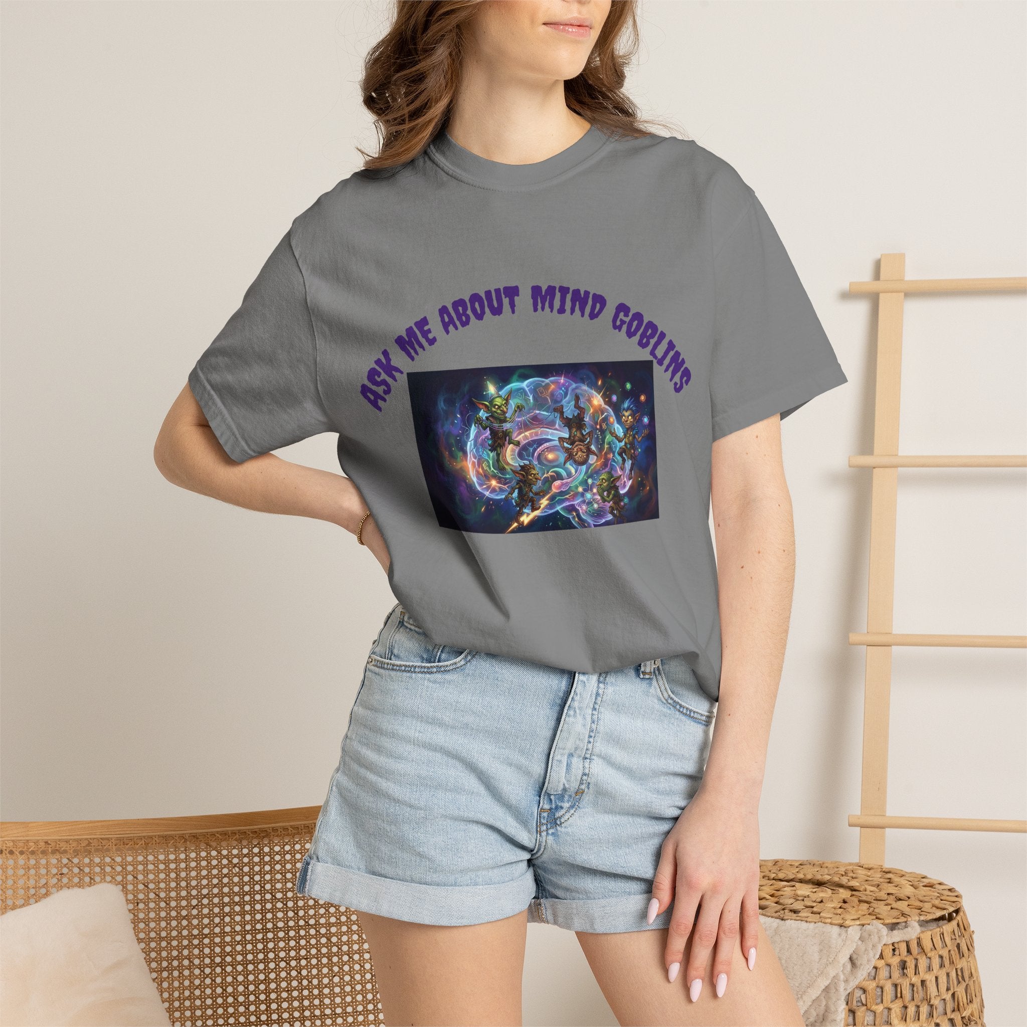 Ask Me About Goblins T-Shirt — Psychedelic Goblin Graphic Tee