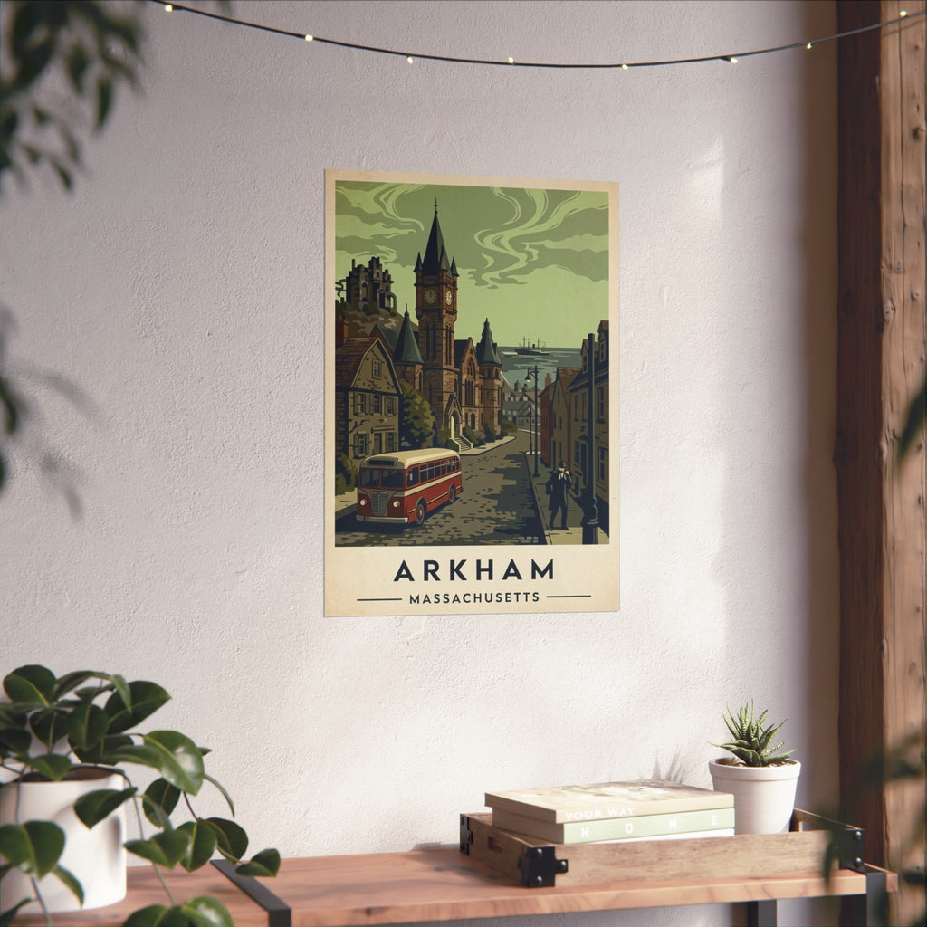 Arkham, Massachusetts Vintage Travel Poster — Fine Art Poster