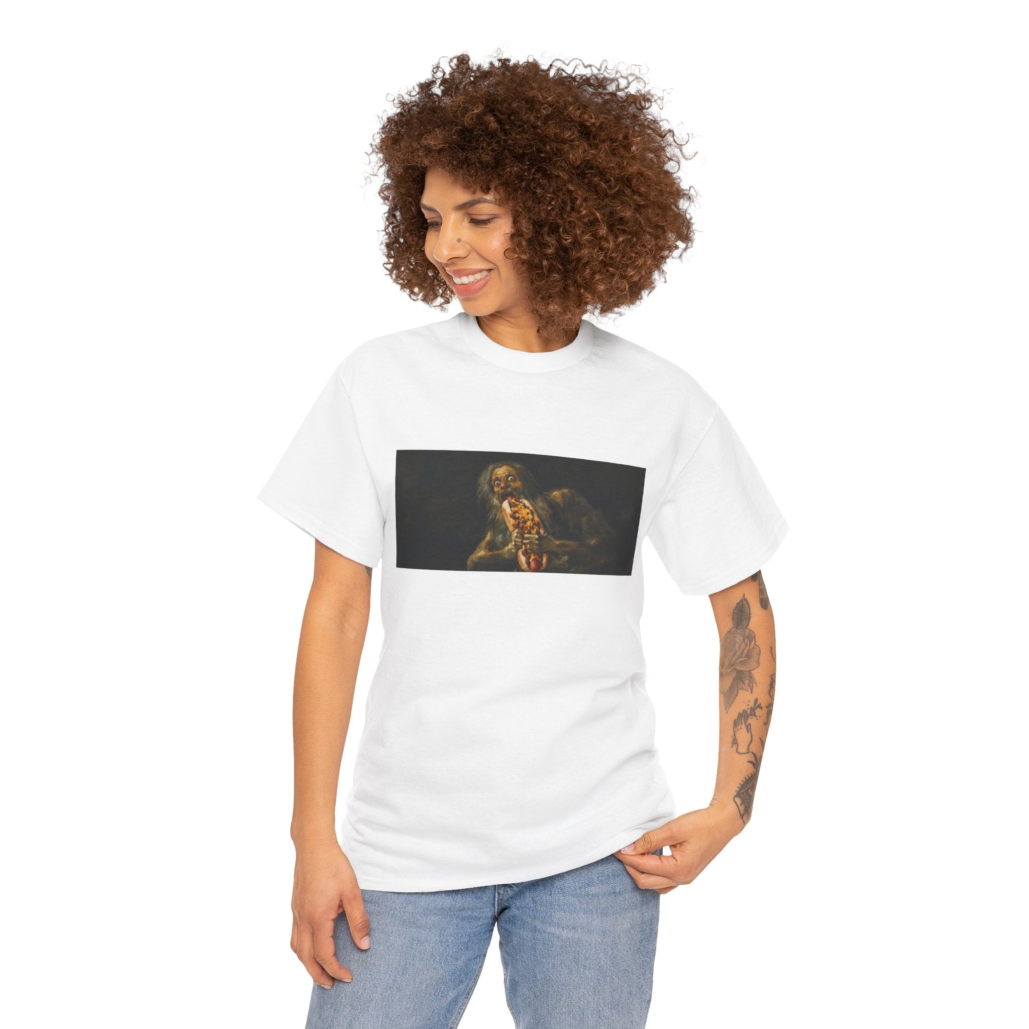 Saturn Devouring a Chili Dog T-Shirt — Goya Art Parody Graphic Tee